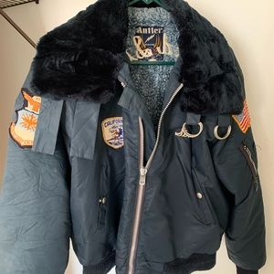 Antler Vintage Men’s Blue Flight Jacket Sz L